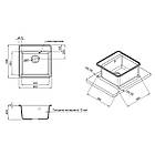 Мийка на кухню гранітна квадратна Q-TAP CS 5151 QTCS5151GRE 505x505мм сіра 124550, фото 2