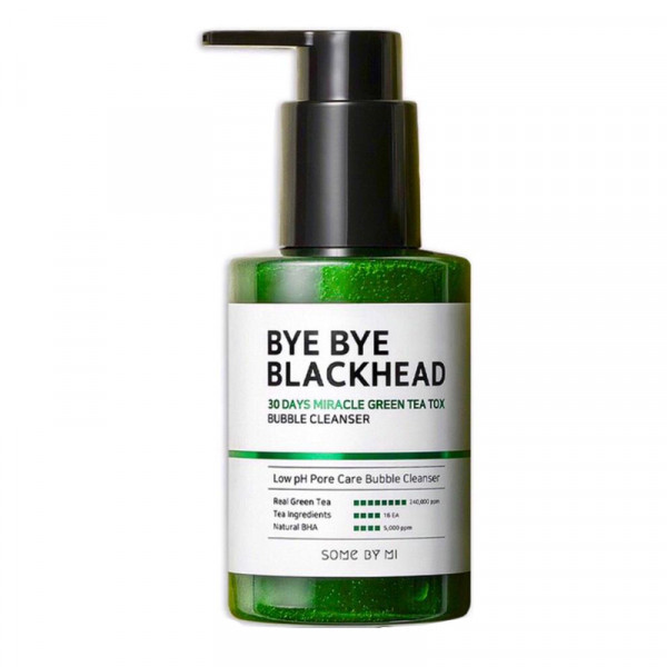 SOME BY MI Bye Bye Blackhead 30 Days Miracle Green TeaTox Bubble Cleanser маска-пінка від чорних точок, 120 г. До 02/2027, фото 1