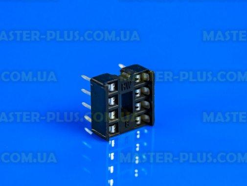 Панель DIP 8pin для мікросхем з кроком 2.54 мм, чорна, вузька, фото 1