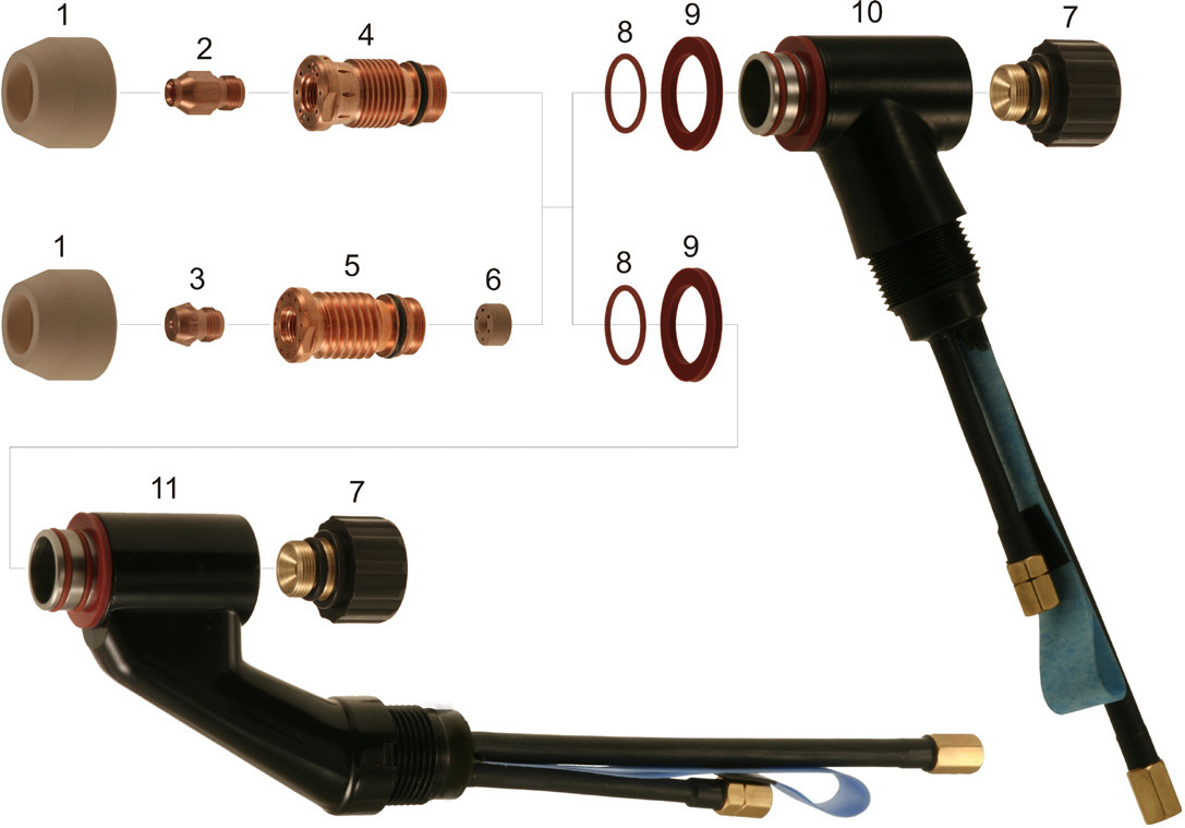 Комплектуючі до пальника PT-121 ESAB, фото 1