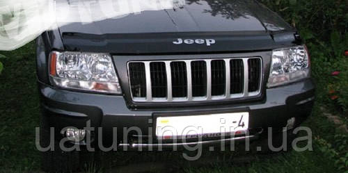 Дефлектор капота на Jeep Grand Cherokee (WJ) 1999-2004 "VT-52" Мухобойка на Джип Гранд Черокі 1999-2004