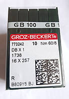 Иглы Groz-bekkert DB-1-60/8 R с тонкой колбой промислових швейних машин