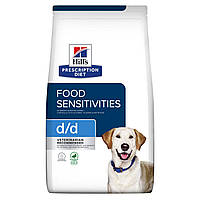 Лечебный корм для собак Хиллс Hills PD Canine d/d 1.5 кг с уткой и рисом сухой корм при кожных заболеваниях