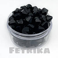 Намистини пластикові (гранений біконус), 13 мм, чорний, 10 шт.