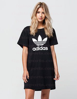 Женское летнее спортивное платье Adidas (адидас) Черный ИНДОНЕЗИЯ M - фото 1 - id-p1617131609