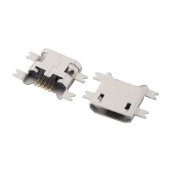 Гніздо Micro USB B 5pin SMT у проріз на платі без спідниці