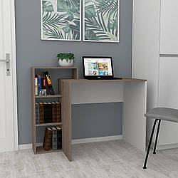 Невеликий вузький прямий письмовий комп'ютерний робочий стіл для ноутбука з полицями 110 см LEGA 34