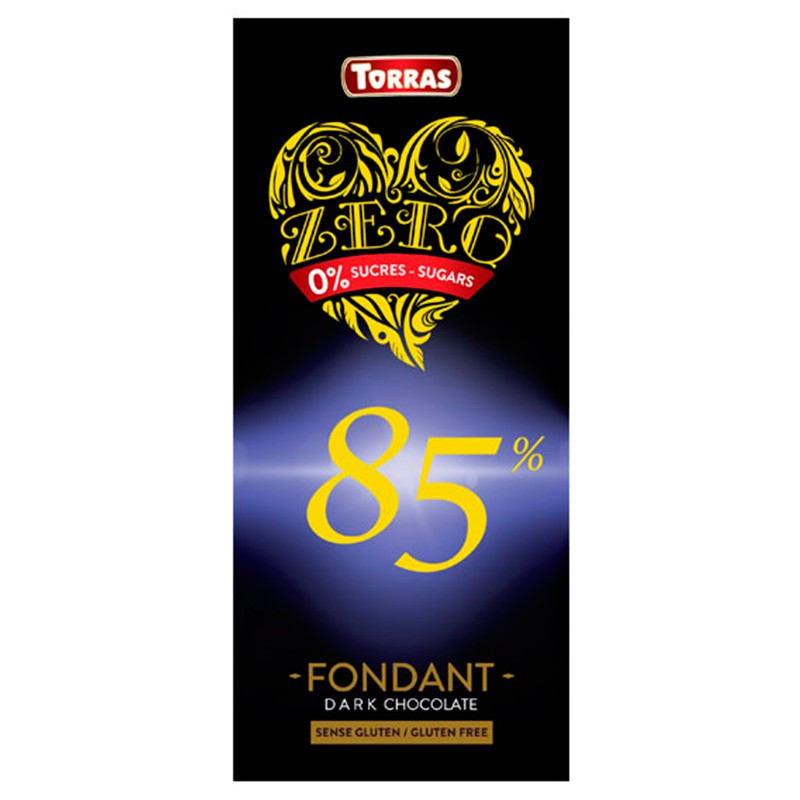 Шоколад чорний без цукру Torras ZERO 85% какао 100 г Іспанія (опт 5 шт)