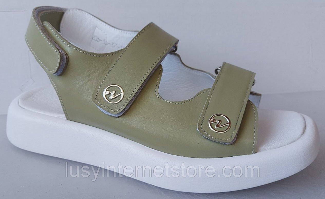 Босоніжки шкіряні на липучці від виробника модель ТН22-300-3, фото 1