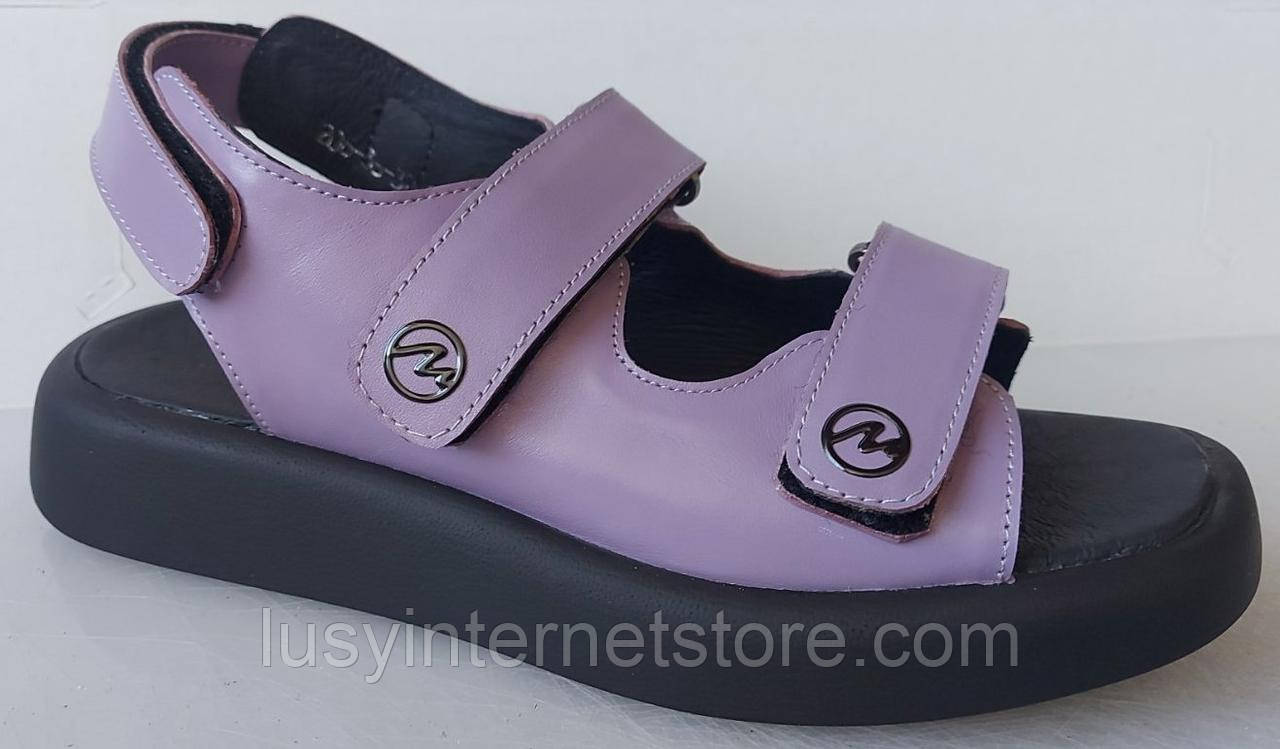 Босоніжки шкіряні на липучці від виробника модель ТН22-300-4, фото 1