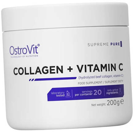 Колаген OstroVit Collagen + Vitamin C 200 g, фото 3