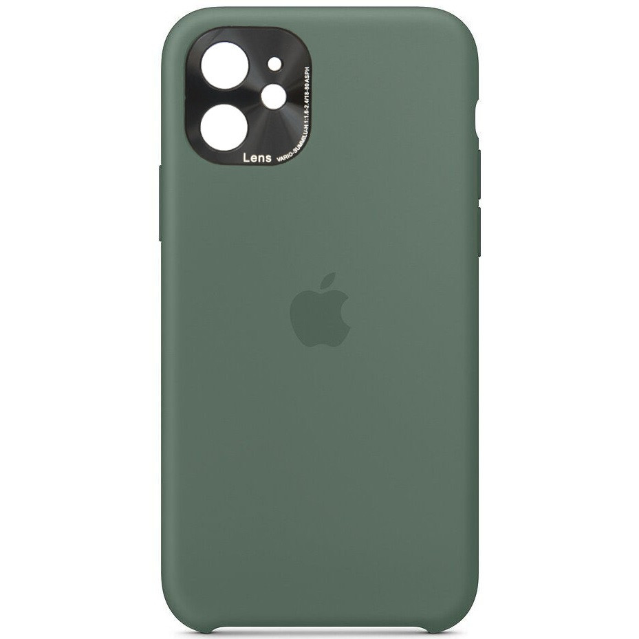 Силіконовий Чохол на iPhone 12 6.1" Metal Camera Lens Хакі, фото 1
