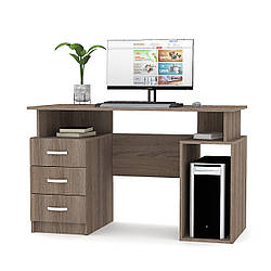 Зручний прямий письмовий робочий стіл для комп'ютера ПК з шухлядами і місцем для системного блока 120 см Мікс 43