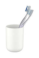 Стакан для зубных щеток Wenko Brasil White, d7.3x10.3 см, пластик (TPE), белый