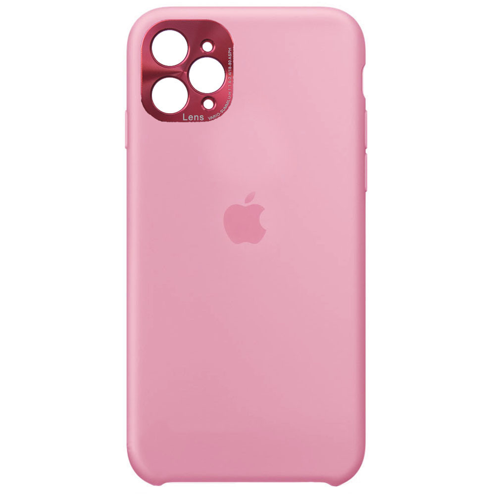 Силіконовий Чохол на iPhone 11 Pro 5.8" Metal Camera Lens Рожевий