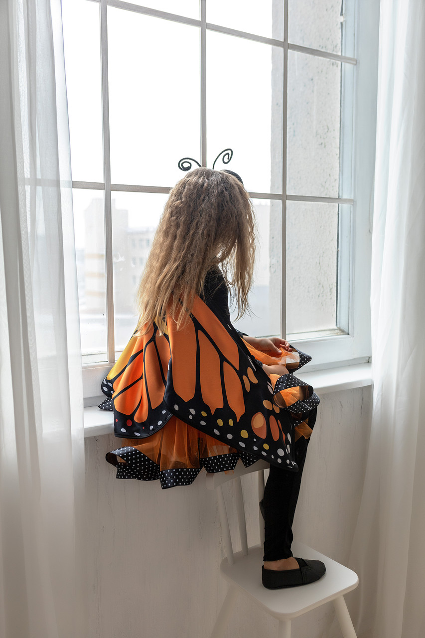 Детский костюм Бабочка для девочки оранжевая - фото 2 - id-p1617154990