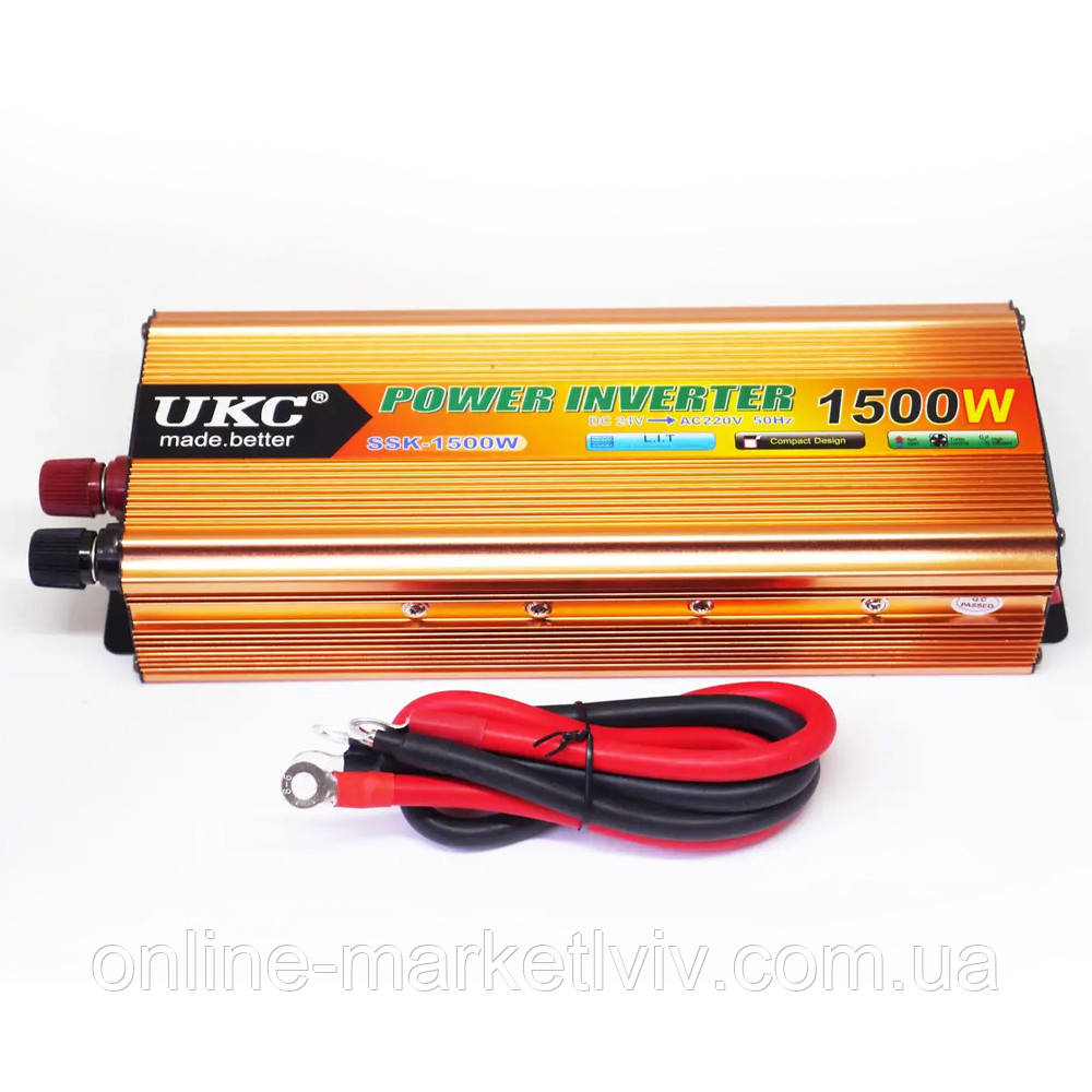 Автомобільний інвертор 1500W AC/DC SSK 24V / Перетворювач напруги в авто, фото 1