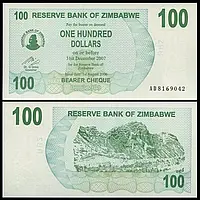 Зимбабве 100 долларов 2006г P-42 UNC