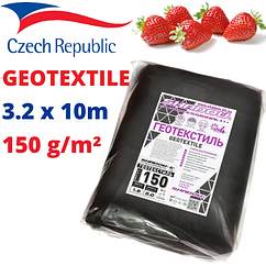 Садовий геотекстль дренажний для дренажу від бур'янів чорний 150 г/м2 3.2 х 10м