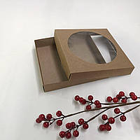Коробка для пряника, 200*200*35 мм, з вікном, крафт