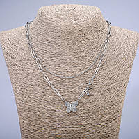 Ланцюжок Xuping з підвіскою і білою стразою Родій s-4мм + - і 1,7мм + - L-46см + - купити біжутерію дешево оптом в інтернеті