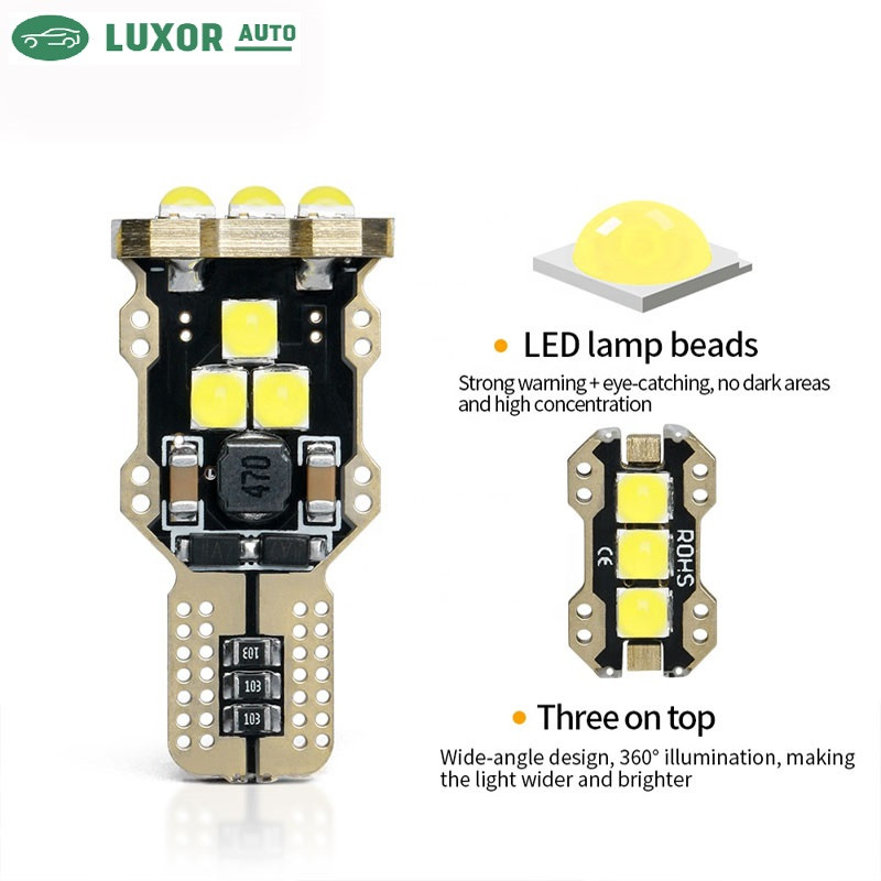 Світлодіодна LED-лампа W16W T15 10-16 V 16 Вт T15 9SMD 3030 CREE canbus для підсвічування заднього ходу білий
