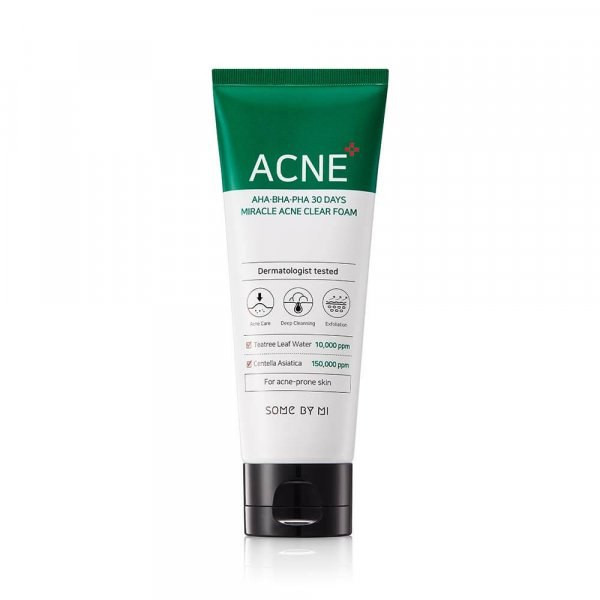 SOME BY MI AHA.BHA.PHA 30 Days Miracle Acne Clear Foam очищуюча кислотна пінка для вмивання, 100 мл. До 02/2027, фото 1