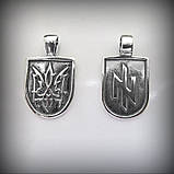 3021 Підвіс символ батальйона Азов срібло 925 проби, фото 6