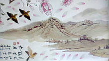 Вінілові наклейка на стіну, на вітрину, наклейки на шафу "гірська Магнолія" 75*115см (лист60*90см), фото 3
