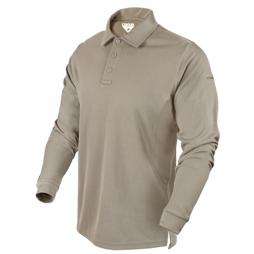 Тактичне поло на довгий рукав Condor Performance Long Sleeve Tactical Polo 101120 Small, Sand (пустельний)