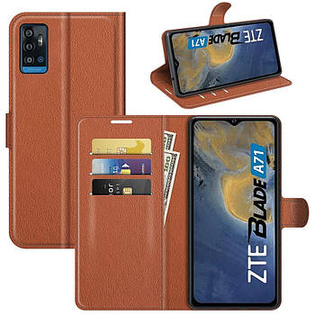 Чохол-книжка Litchie Wallet для ZTE Blade A71 Brown