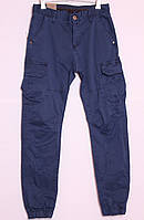 Мужские молодежные джинсы на манжете с накладными карманами по бокам