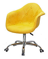 Кресло Leon Soft Office, обивка желтый шенилл G -100, на колесах с регулировкой высоты
