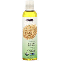 Органічна кунжутна олія NOW Foods, Solutions "Organic Sesame Seed Oil" (237 мл)