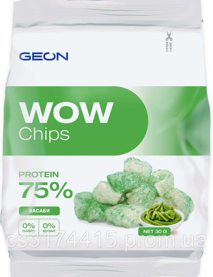 Протеиновые чипсы GEON WOW CHIPS "Васаби" (30 грамм)