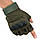 Перчатки без пальцев, тактические перчатки без пальцев (пара) Oakley, размер М, цвет зеленый, фото 3