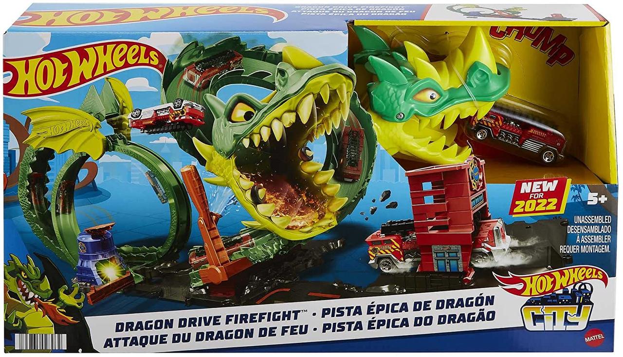 Ігровий набір Хот Вілс трек Атака вогняного дракона Hot Wheels Dragon Drive Firefight, фото 1