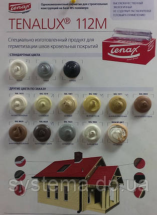 TENALUX (Теналюкс) 112М - Однокомпонентний герметик для покрівельних покриттів на базі MS-полімеру, 600 мл, 890 г, фото 1