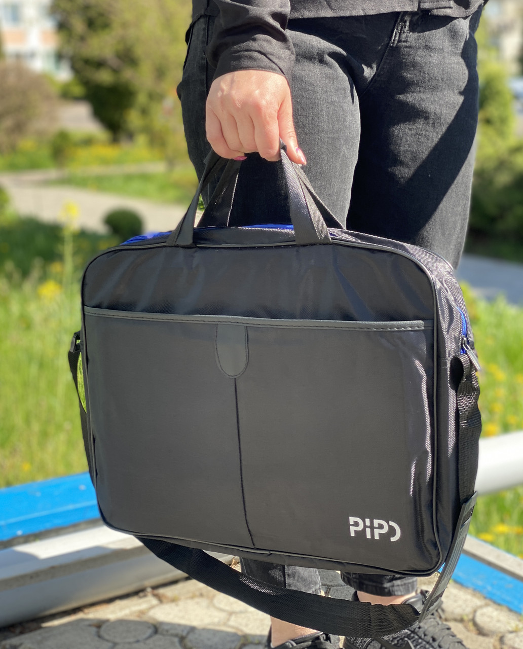 Сумка для ноутбука 17" Pipo black поліестр, фото 1