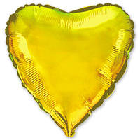 Фольгированный шар без рисунка Flexmetal (металлик) Сердце Золотое 18"