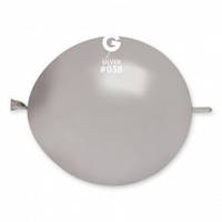 Латексный круглый шар линколун тет-а-тет GLM6 038 Gemar Металлик серебро, 6" 16 см