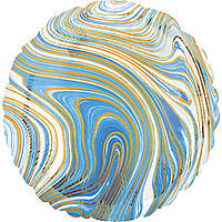 Фольгированный шар с рисунком Anagram Круг Агат 18" (43 см) голубой