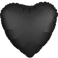 Фольгований шар Anagram Серце 18" (46 см) чорне сатин