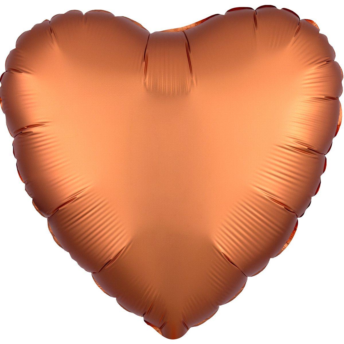 Фольгована куля Anagram Серце 18" (46 см) янтарне сатин