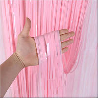 Фольгированная шторка бэйби нежно-розовая