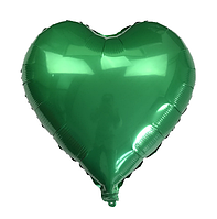 Фольгований шар без малюнка Серце Зелене 18"