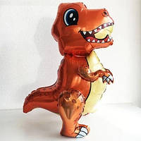 Фольгированная ходячая фигура Тиранозавр малыш 77*51 см оранжевый