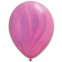Латексный шар 11" супер Агат розово - фиолетовый