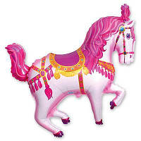 Фольгированный шар Б/Ф "Лошадь цирковая розовая"
