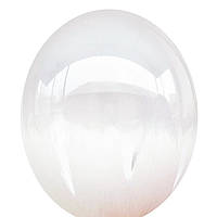 Воздушные шары Браш белый на прозрачном 12" (30см)